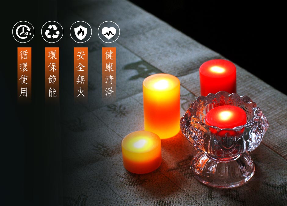 點亮的佛前供燈