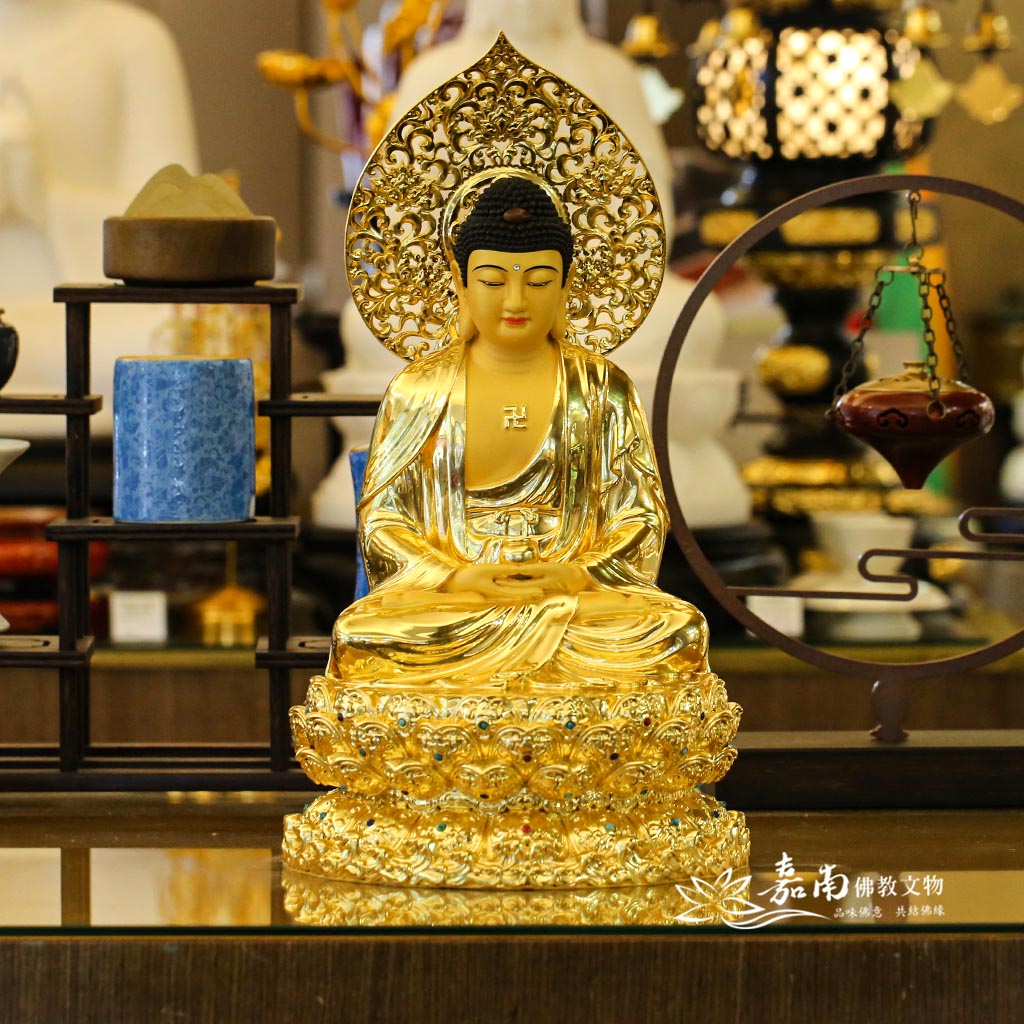 精雕銅多彩佛像阿彌陀佛